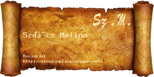 Szűcs Melina névjegykártya
