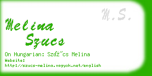 melina szucs business card